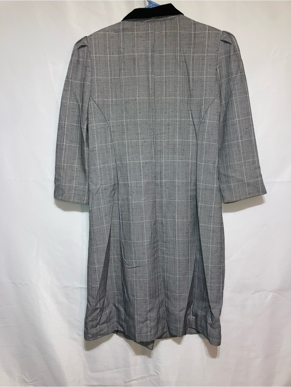 Vintage Periwinkle by Barlow Gray Plaid Double-Breasted Blazer Dress - Picture 4 of 6